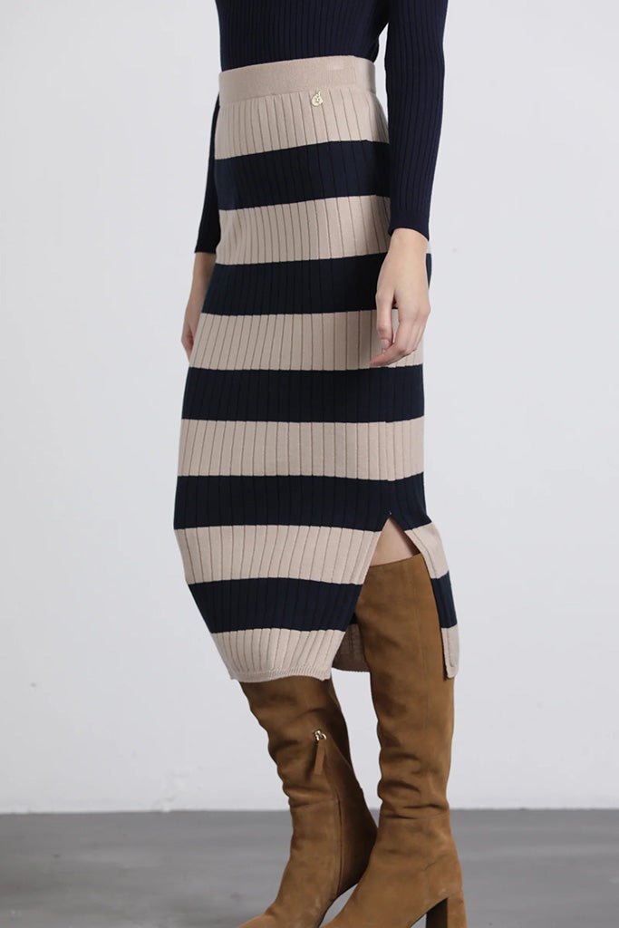 Falda midi aveiro rayas