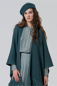 Poncho tricot pofe azul acero