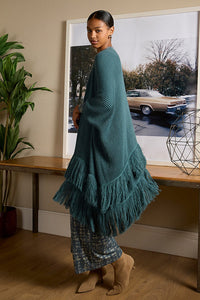 Poncho tricot pofe azul acero