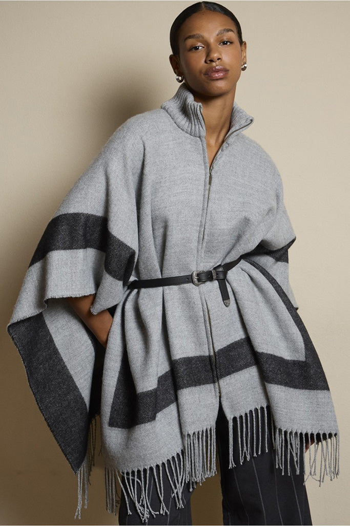 Poncho poli gris