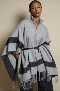 Poncho poli gris