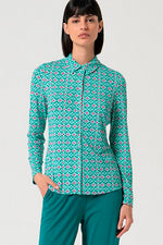 Cargar imagen en el visor de la galería, Camisa elastica kavi turquesa
