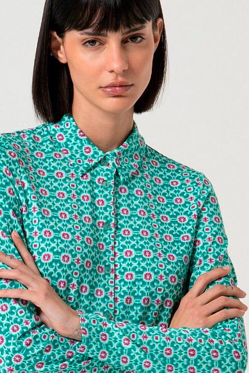 Camisa elastica kavi turquesa