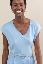 Cargar imagen en el visor de la galería, Camiseta bamboo lica azul celeste
