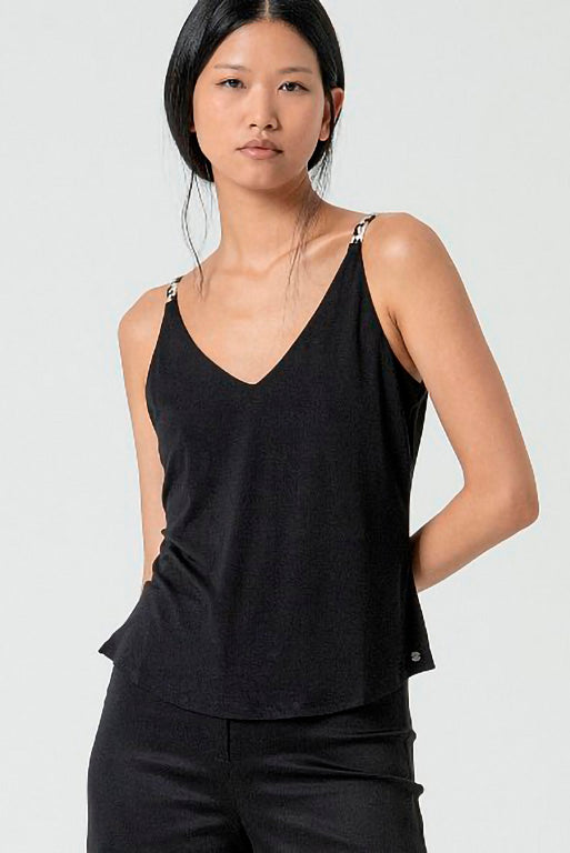 Top tirantes lica negro