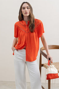 Blusa bordados limi naranja