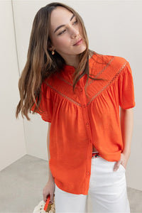 Blusa bordados limi naranja