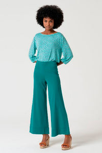 Pantalon cropped lipo esmeralda