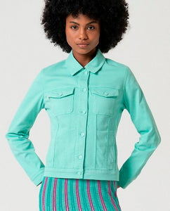 Chaqueta denim odje verde agua