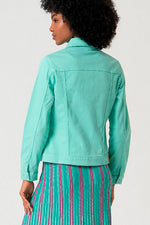 Cargar imagen en el visor de la galería, Chaqueta denim odje verde agua
