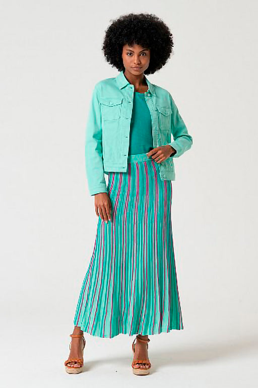 Chaqueta denim odje verde agua