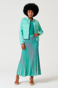 Chaqueta denim odje verde agua