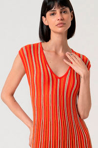 Vestido midi punto tais naranja
