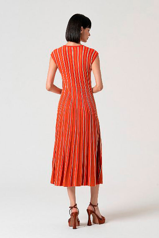 Vestido midi punto tais naranja