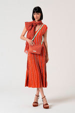 Cargar imagen en el visor de la galería, Vestido midi punto tais naranja
