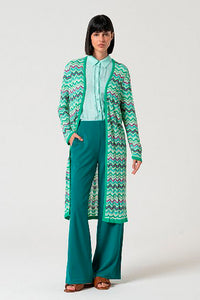 Cardigan tricot taon turquesa