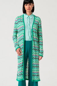 Cardigan tricot taon turquesa