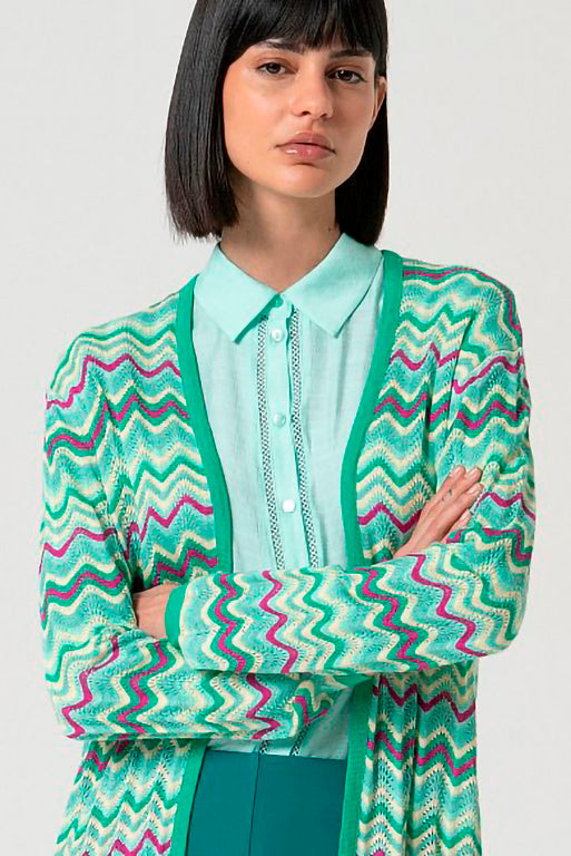 Cardigan tricot taon turquesa