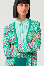Cargar imagen en el visor de la galería, Cardigan tricot taon turquesa
