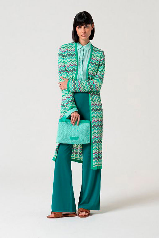 Cardigan tricot taon turquesa