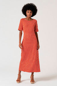 Vestido midi taun rojo