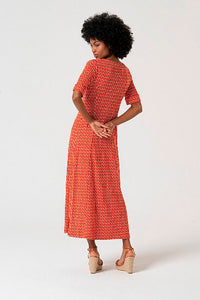 Vestido midi taun rojo