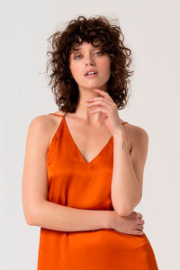 Vestido largo lite teja