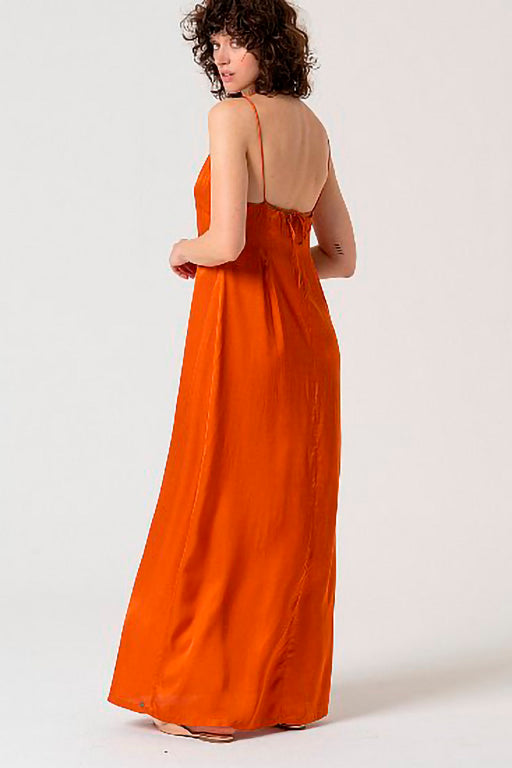 Vestido largo lite teja