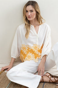 Blusa bordado mali beig