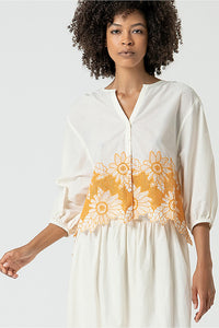 Blusa bordado mali beig