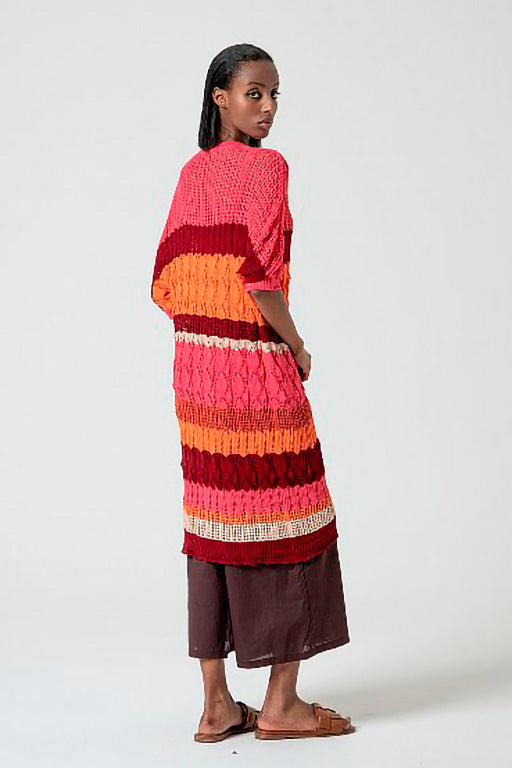 Cardigan largo reco fucsia