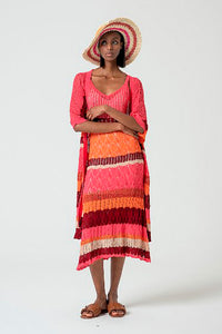 Vestido crochet reco fucsia