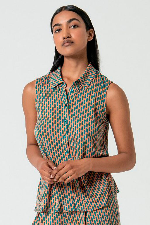 Camisa ryon turquesa