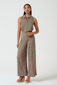 Pantalon ryon turquesa