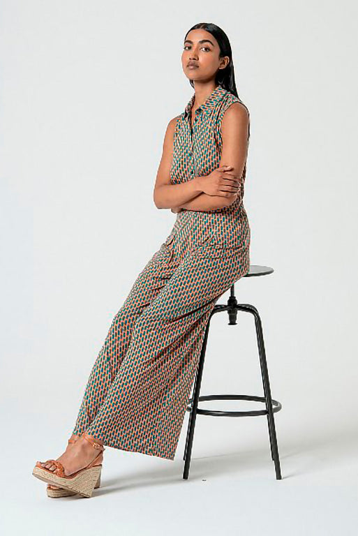 Pantalon ryon turquesa