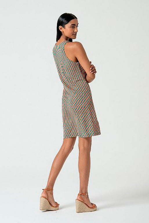Vestido corto ryon turquesa