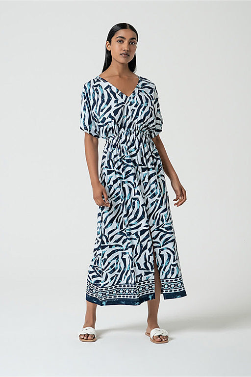 Vestido largo tifi azul