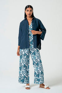 Camisa lino tine azul marino