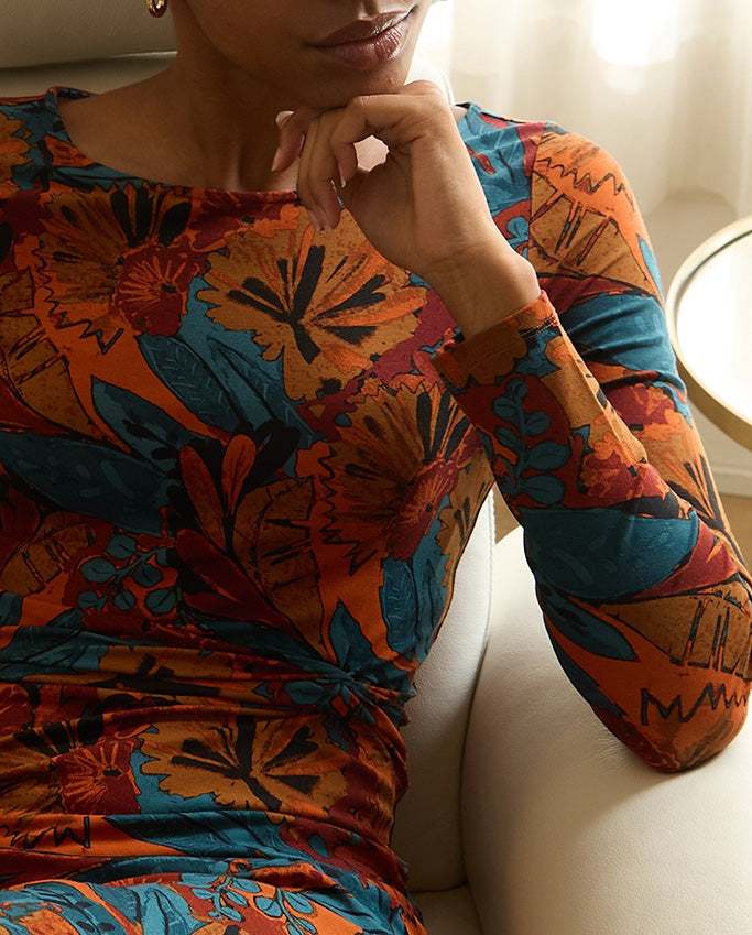 Vestido midi lavi teja