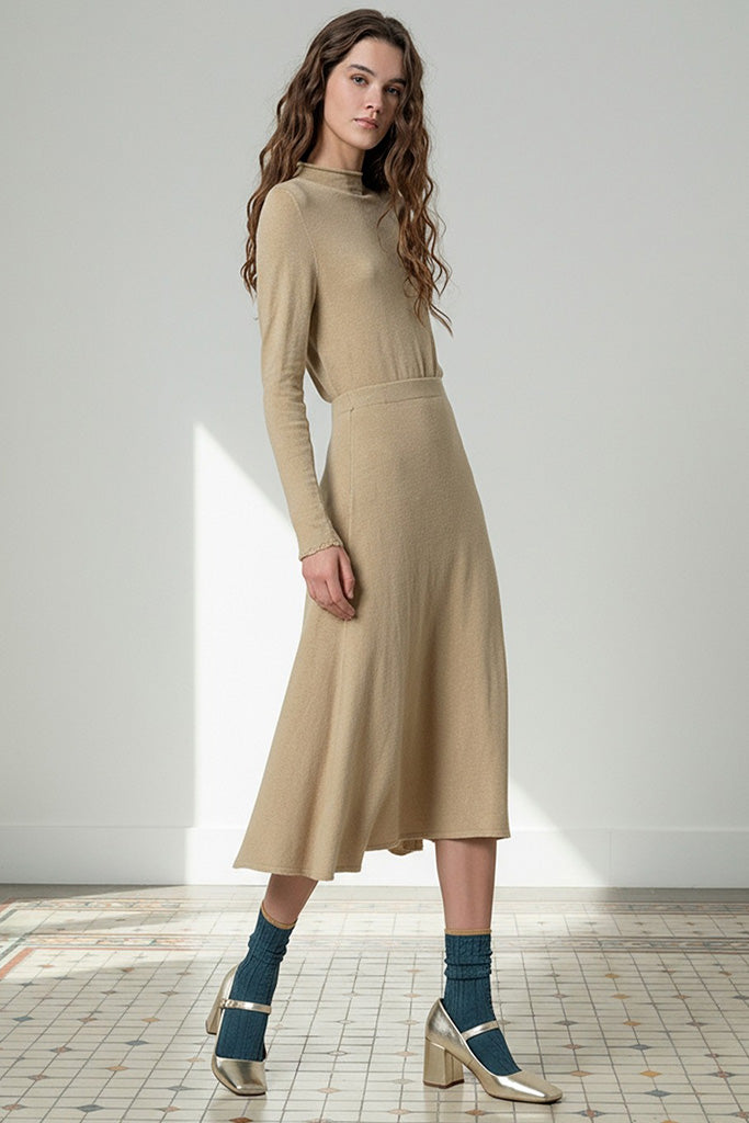 Falda midi lita crudo