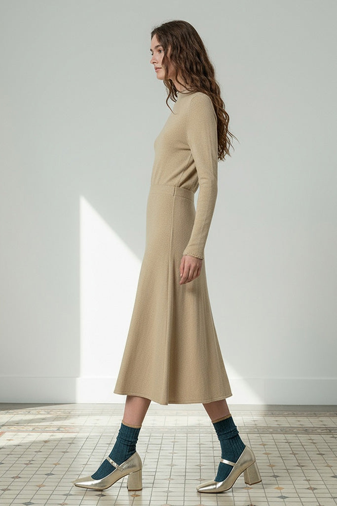 Falda midi lita crudo