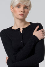 Cargar imagen en el visor de la galería, Cardigan canale liza negro
