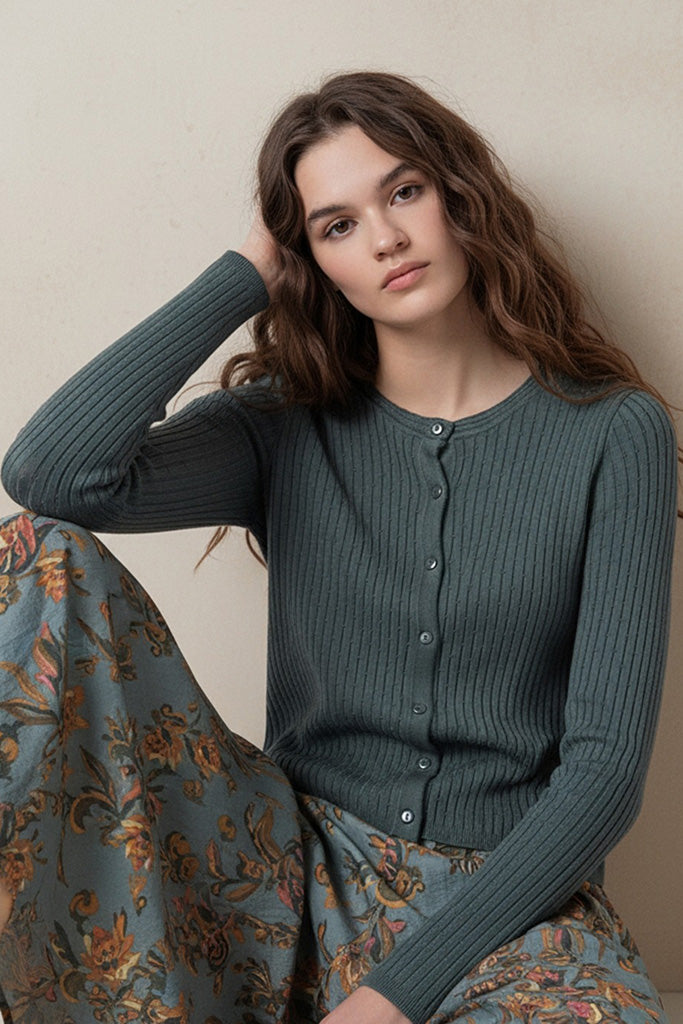 Cardigan canale liza azul acero