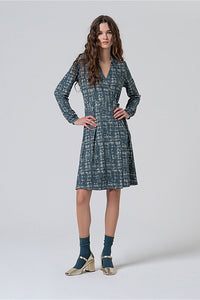 Vestido corto omer azul acero