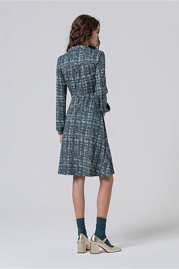 Vestido corto omer azul acero