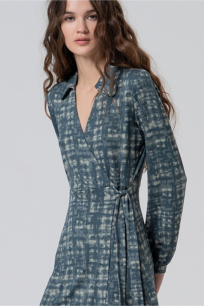 Vestido corto omer azul acero