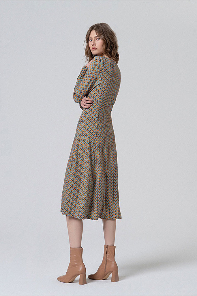 Vestido midi omfo azul