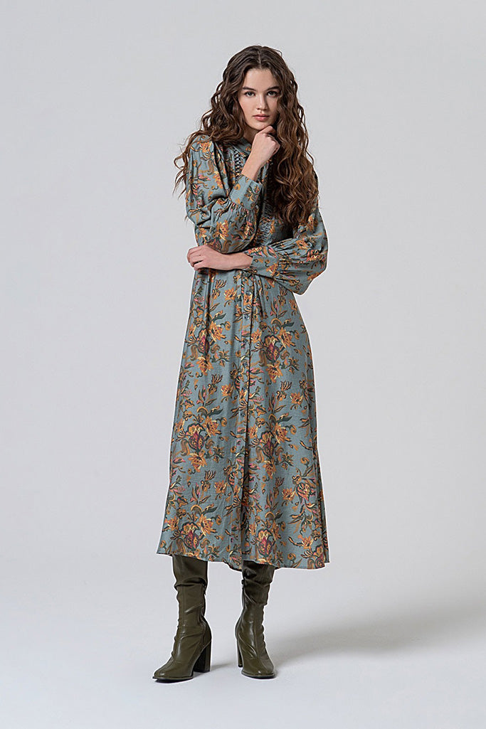 Vestido midi omsa multi