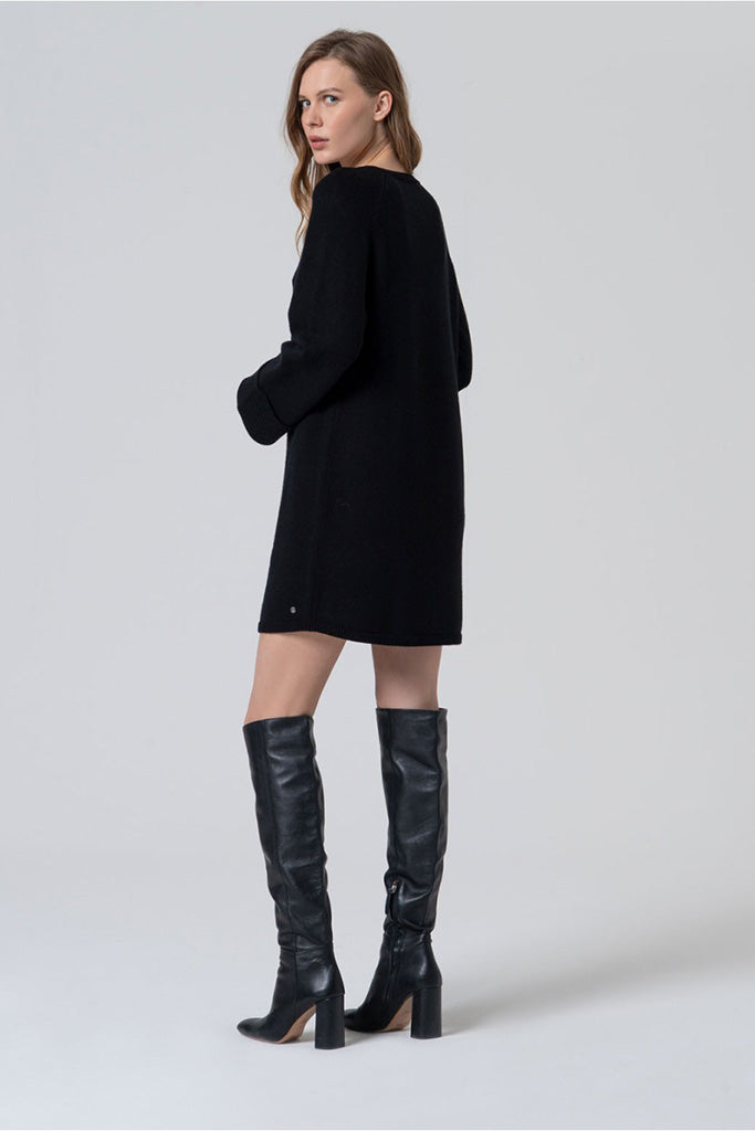 Vestido tricot liny negro