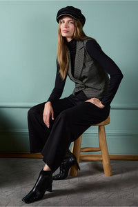 Pantalon flare lisa negro